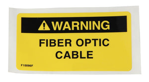 F1-0096F  3-1/4" x 1-3/4" Sticky Back Label(Black on Yellow) with "WARNING FIBER OPTIC CABLE" imprinted