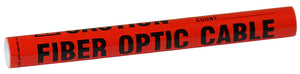 F1-0099-SF 8" Long Wrap Around Label (Black on Orange) with "FIBER OPTIC CABLE" imprinted