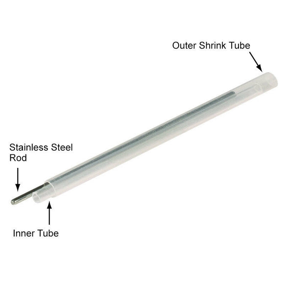 MCRO125CFD-25 Dia 1.5mm x 25mm(L) Steel Member Fusion Splice Sleeve - Pack of 25 pcs - Clear Color